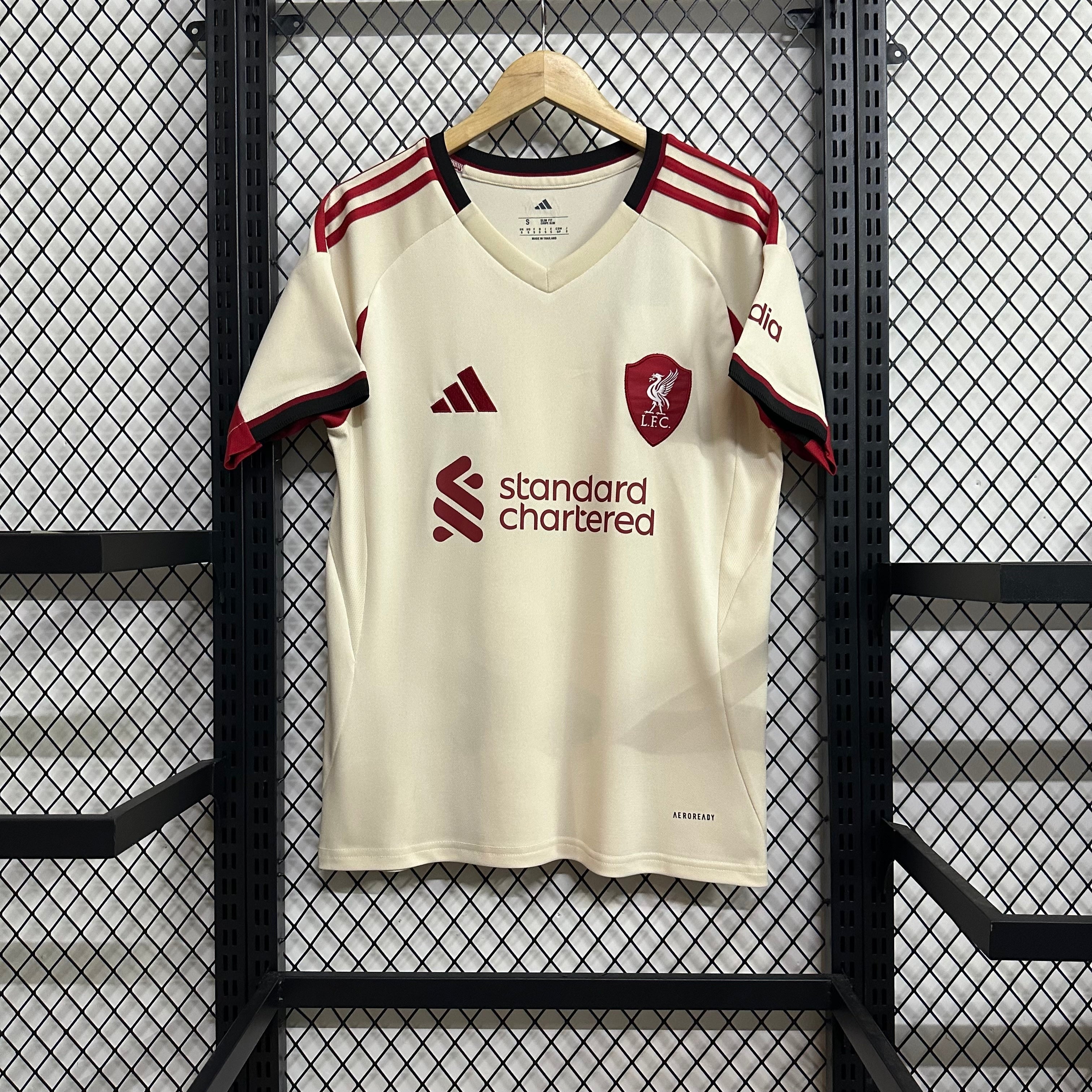 Liverpool Away Kit 2024/25 – Beige & Burgundy Edition